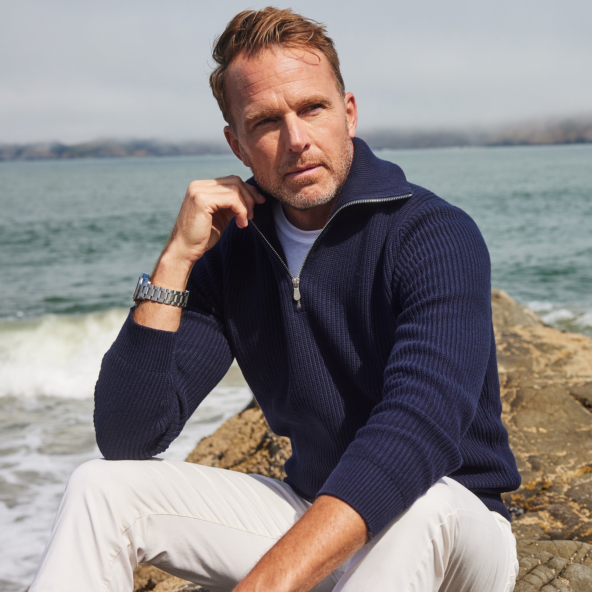 Pacific Quarter Zip Sweater Navy