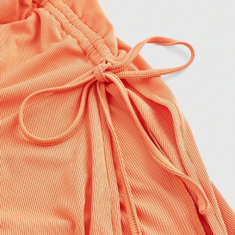 Tank Dress with Side Slits and Gathered Drawstring